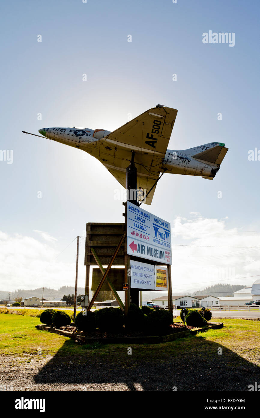 Douglas A4-B Skyhawk  advertising the Tillamook Air Museum, Oregon, United States of America Stock Photo