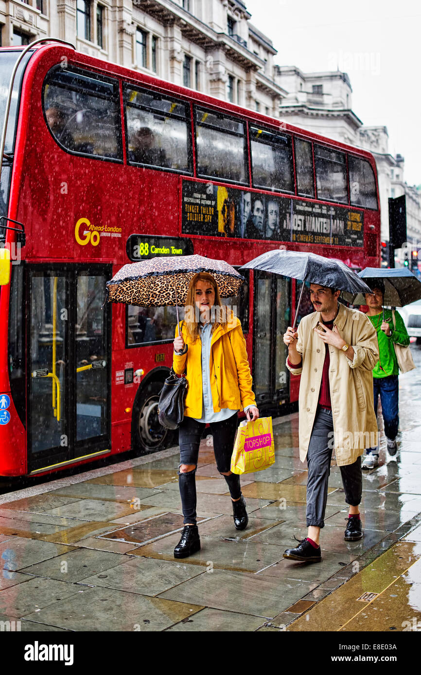 A rainy day on Oxford Street,London Stock Photo