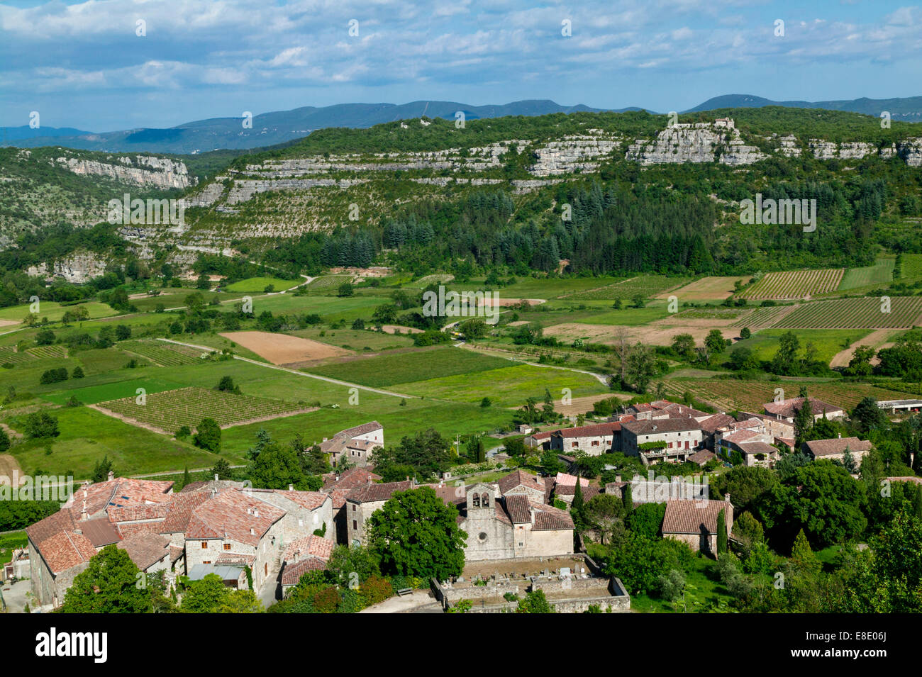 Chassagnes, Valley Of Chassezac,Ardeche,Rhone Alpes,France Stock Photo