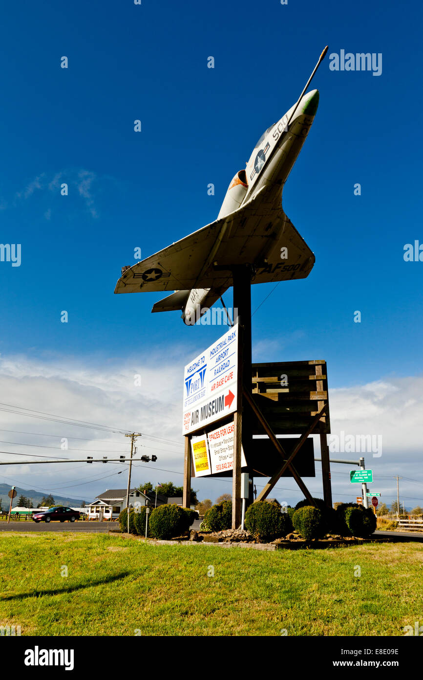 Douglas A4-B Skyhawk  advertising the Tillamook Air Museum, Oregon, United States of America Stock Photo