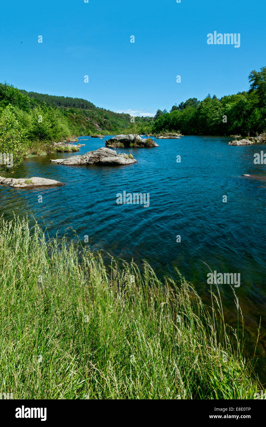 The Chassezac, River in Ardeche,Rhone Alpes,France Stock Photo