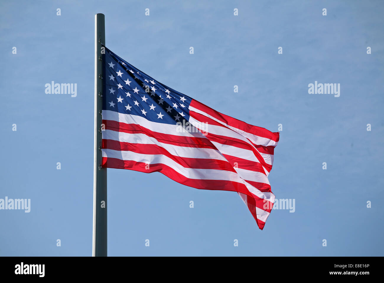 The American flag, The Stars and Stripes; Red, White and Blue; Old Glory; The Star-Spangled Banner Stock Photo