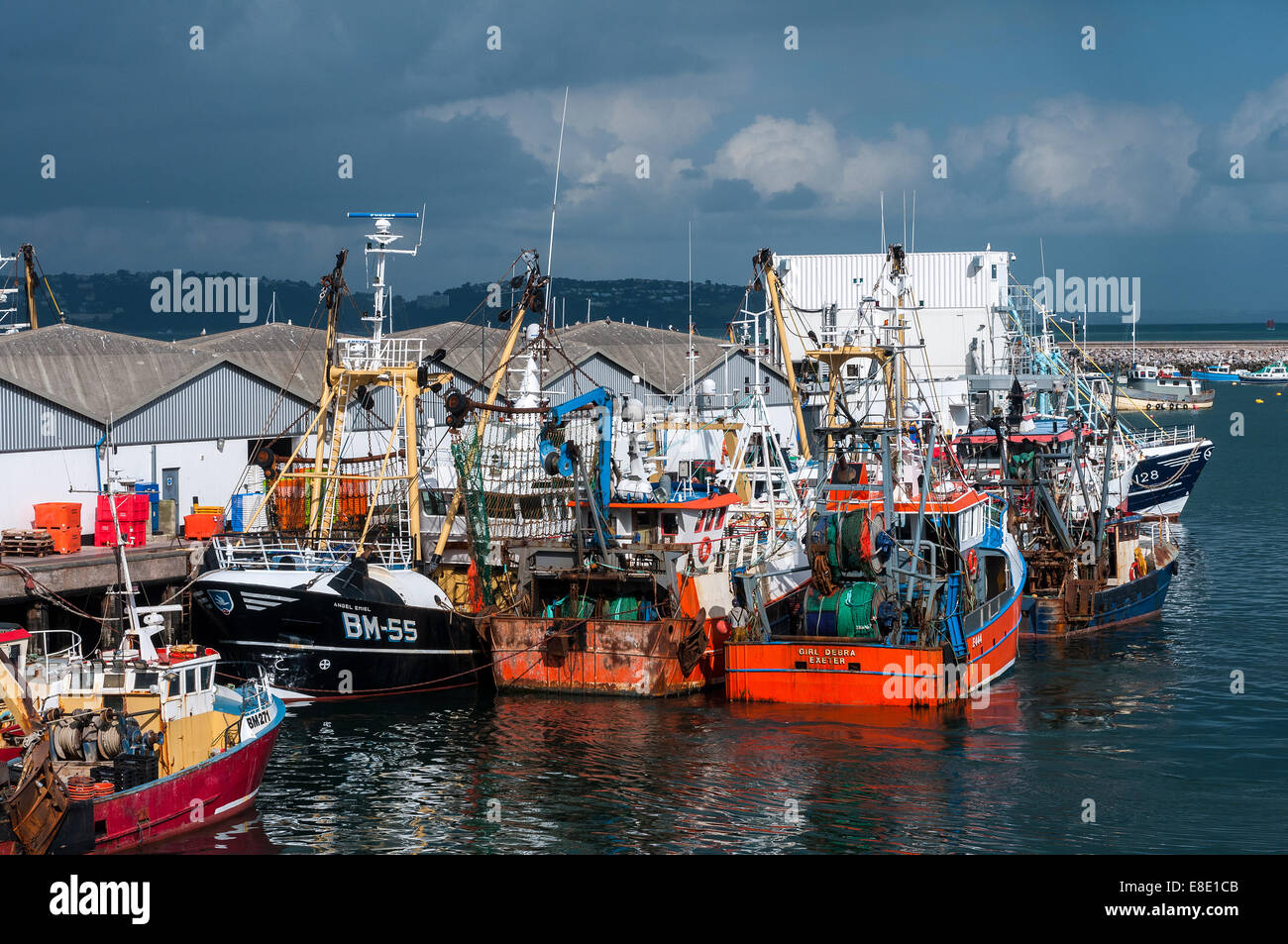 Brixham fishing fleet,brixham trawler fleet,koden,UK vessels landed £27million of fish into Brixham in 2012 Stock Photo