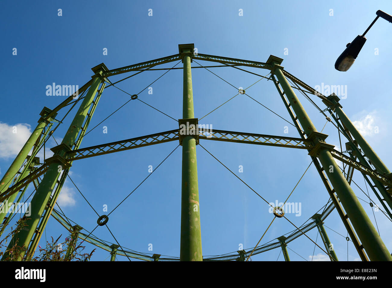 The Oval Gasometers, behind the Oval Cricket Ground, SW London, UK Stock Photo