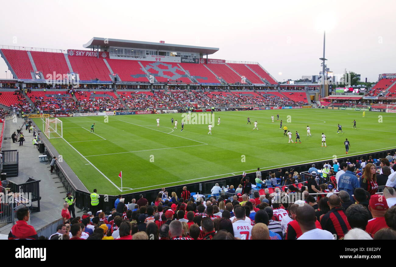 BMO Field stadium during a football game in Toronto, Canada Stock Photo