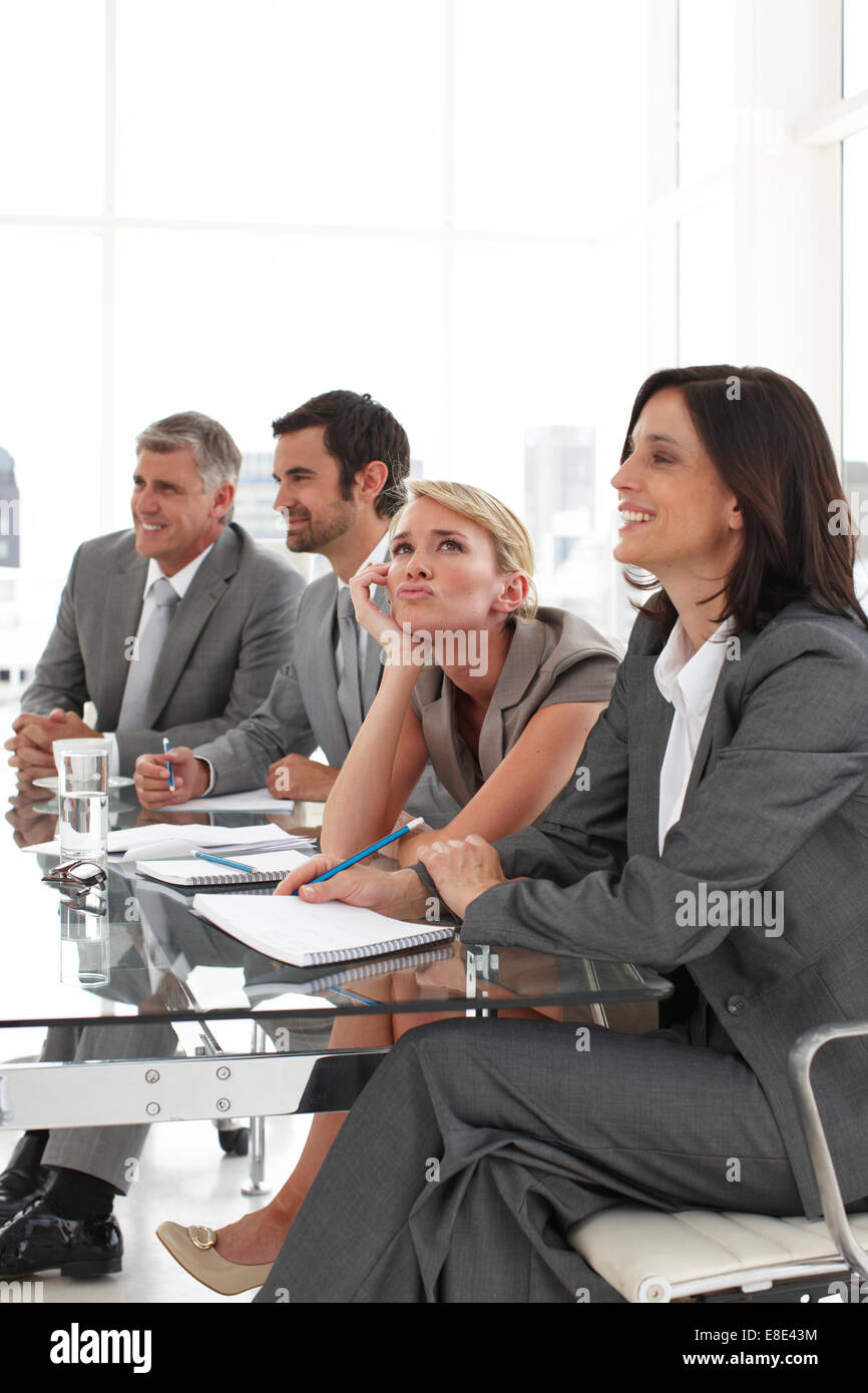 Making funny face at a meeting Stock Photo