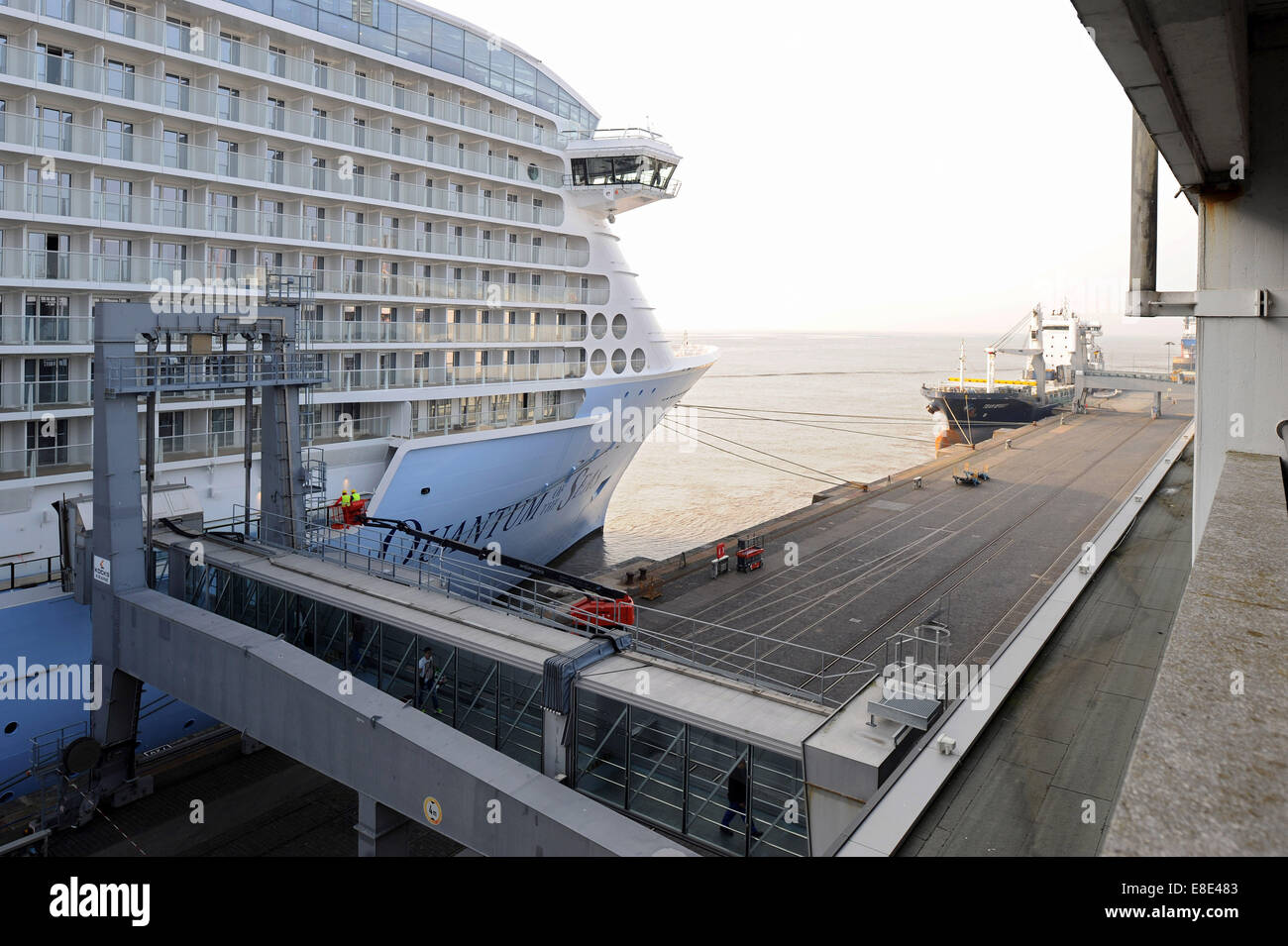 The biggest passenger ship ever built in Germany, the 'Quantum of the
