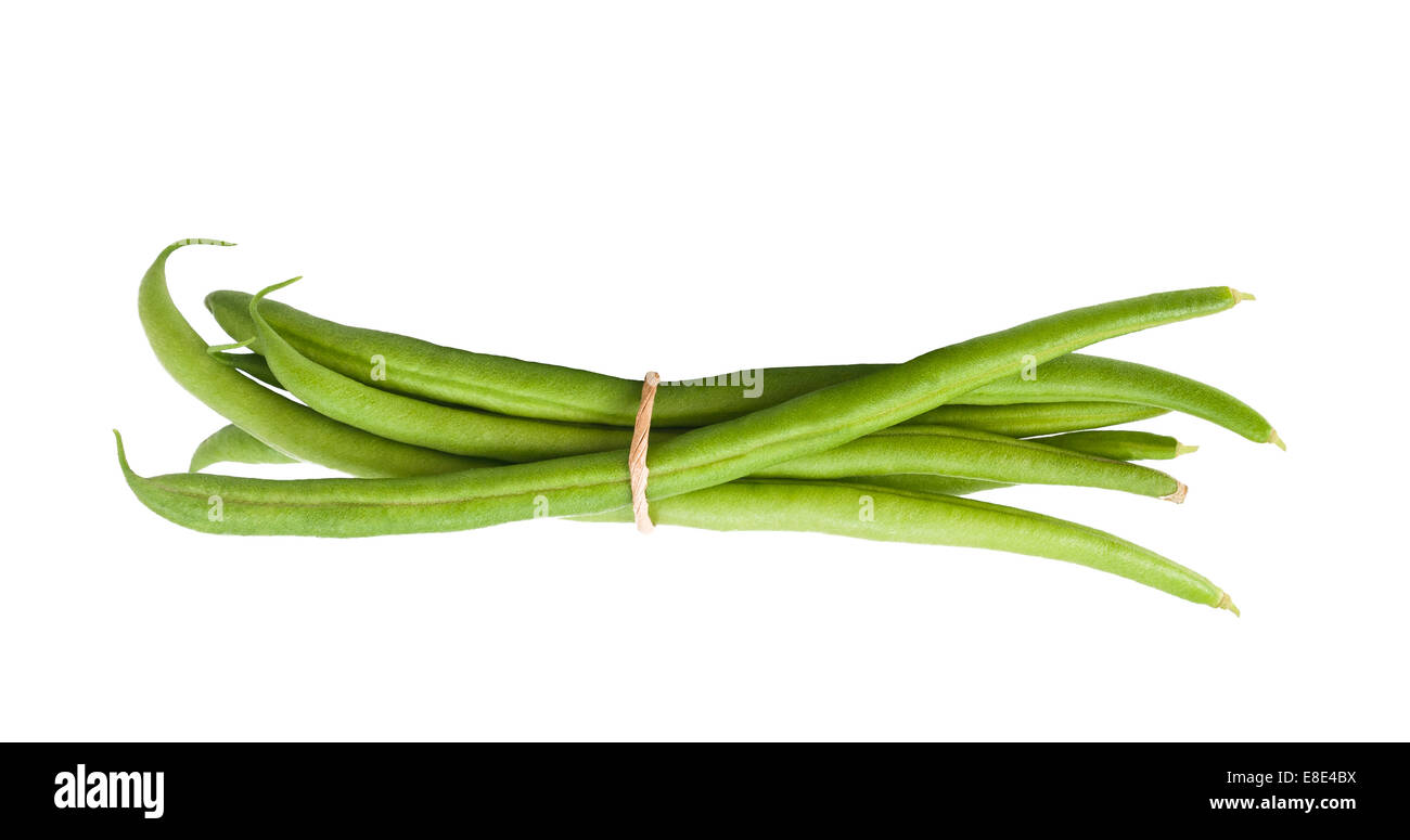 Green Beans with leaves isolated on white Stock Photo Alamy