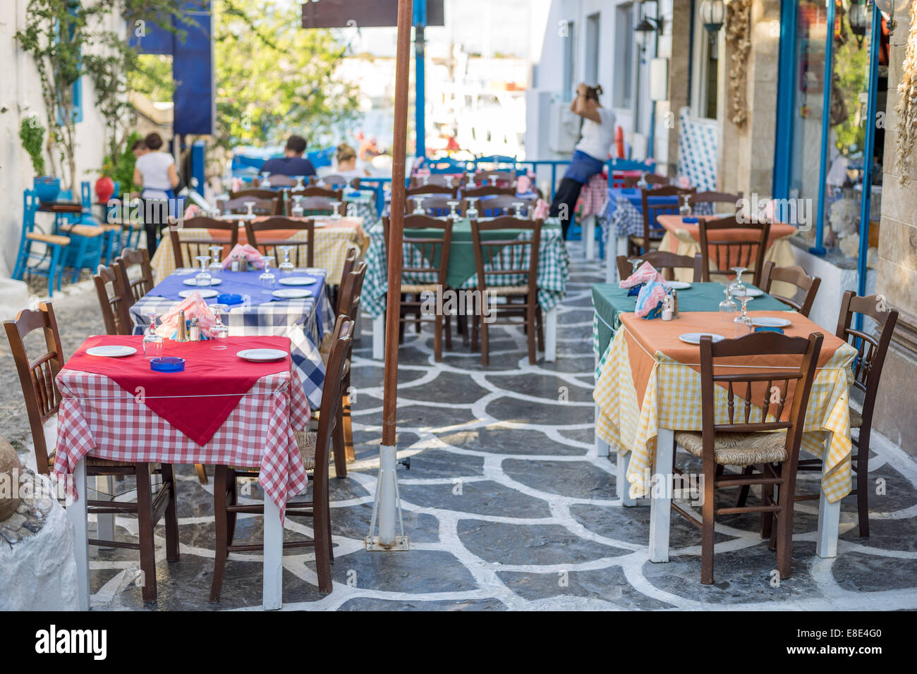 Restaurant City of Kos island Dodecanese Stock Photo