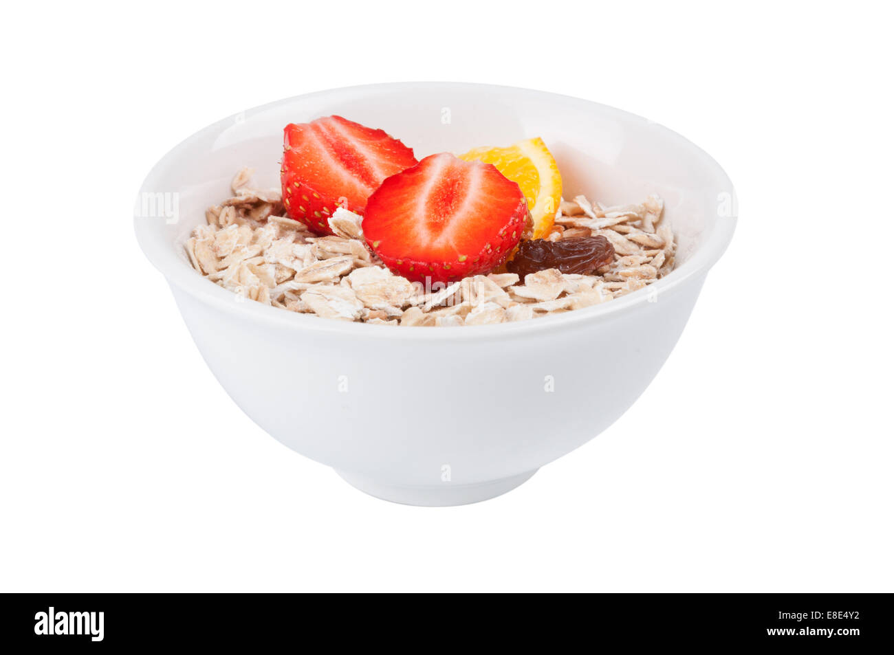Porridge  in white dish isolated on a white background Stock Photo