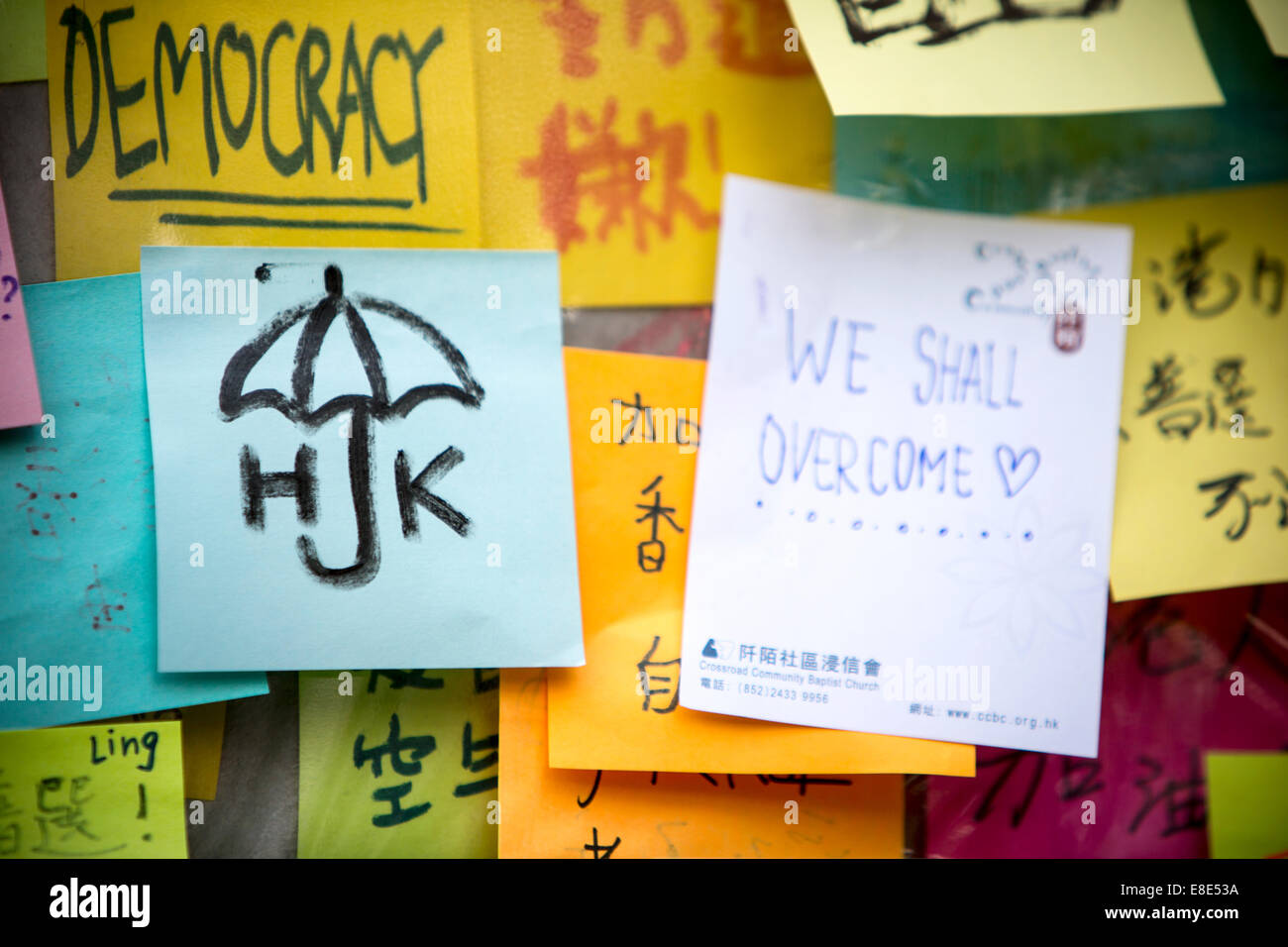 umbrella revolution in hong kong, fighting for democracy Stock Photo