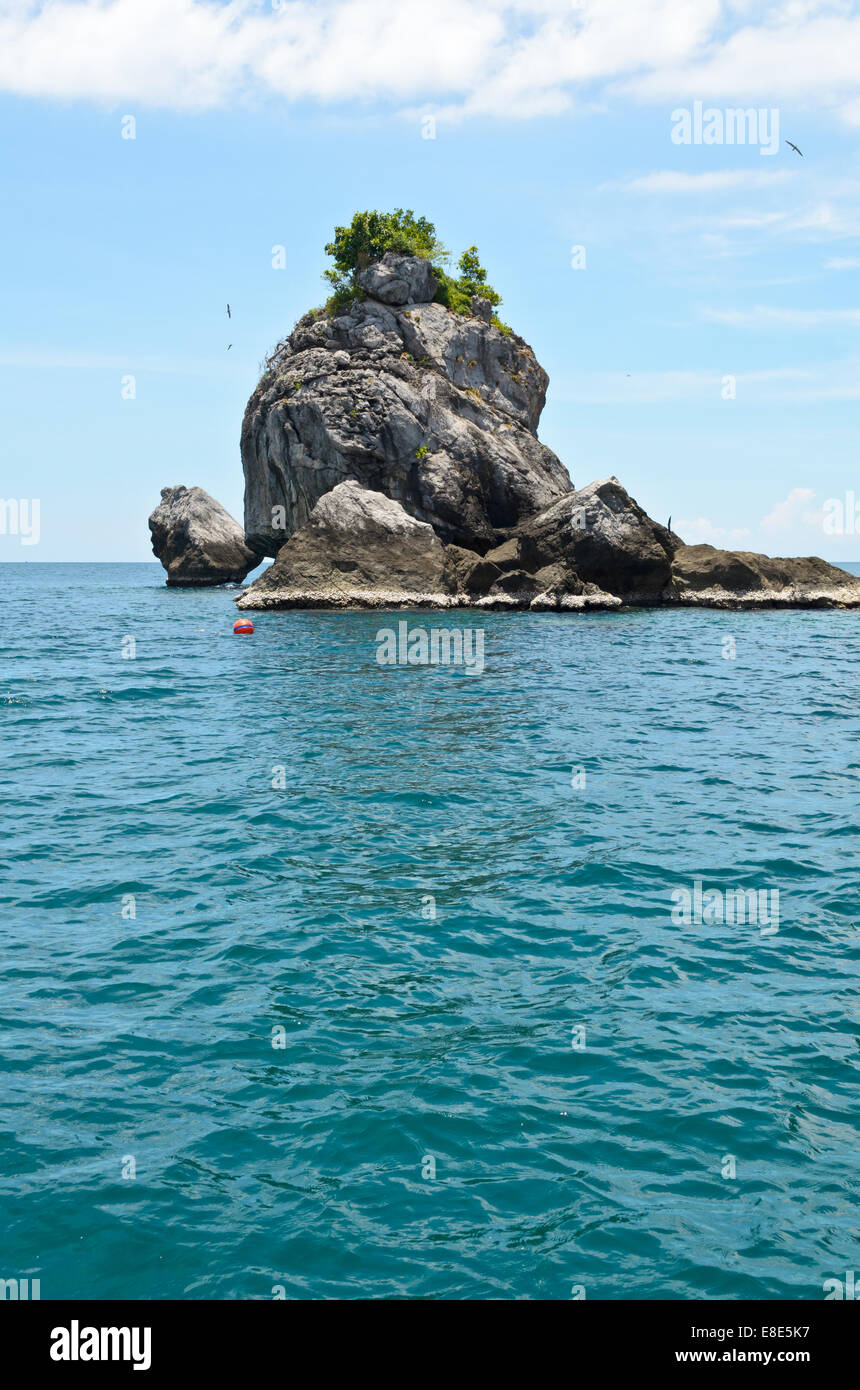 Small island at the blue sea in summer for diving of Chumphon province, Thailand. Stock Photo
