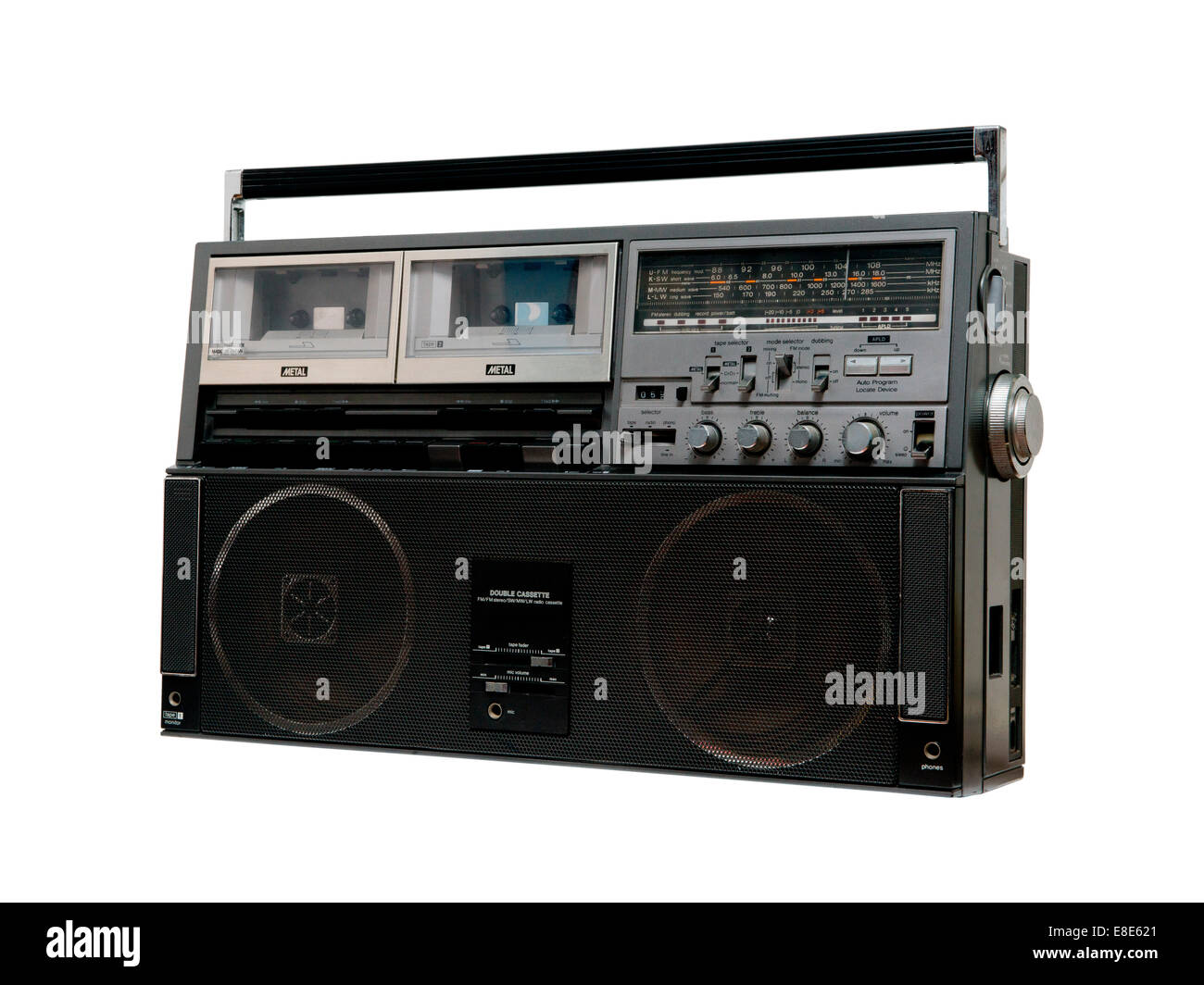 Vintage Radio Boombox on a white background Stock Photo