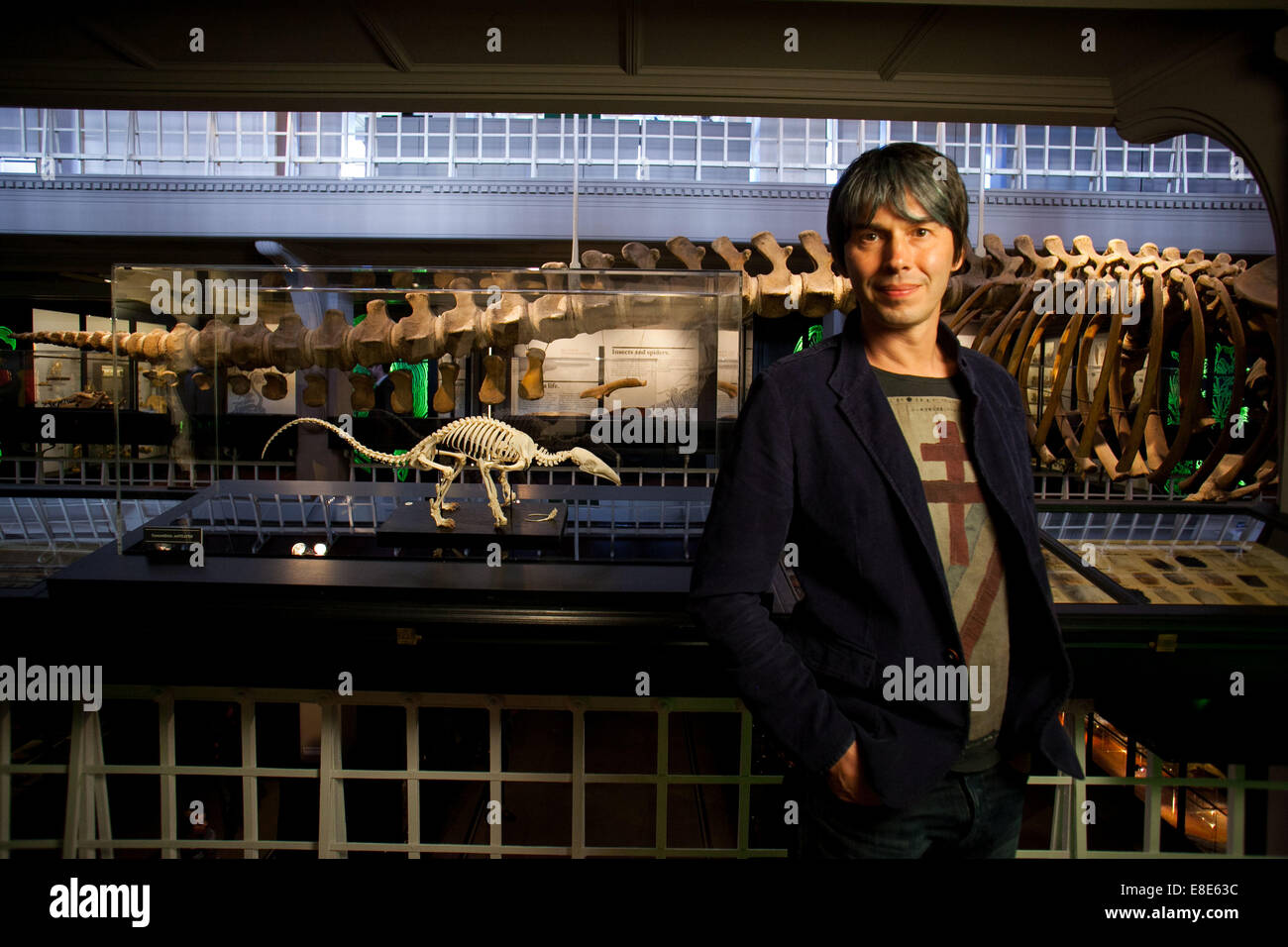 Professor Brian Cox poses for pictures during a photocall for the opening of the Nature's Library exhibtion at Manchester Museum Stock Photo
