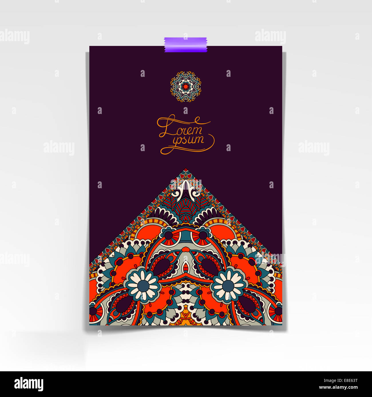 decorative sheet of paper with oriental floral design Stock Photo Alamy