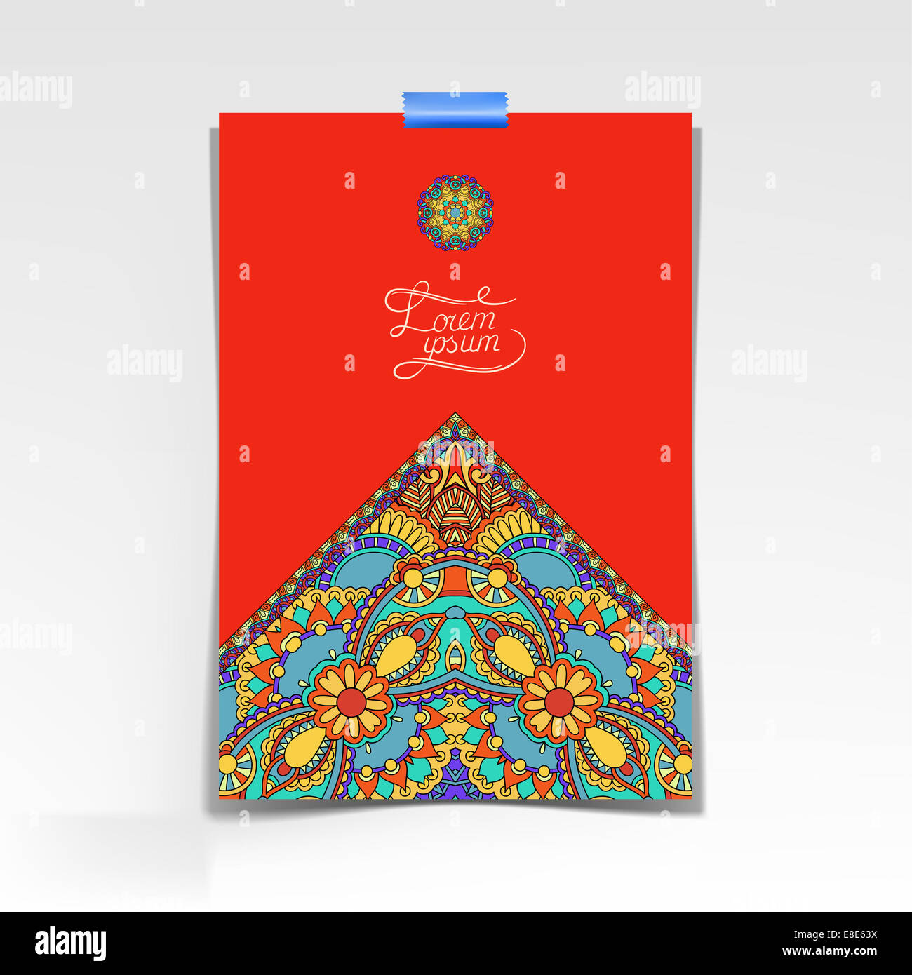 decorative sheet of paper with oriental floral design Stock Photo Alamy