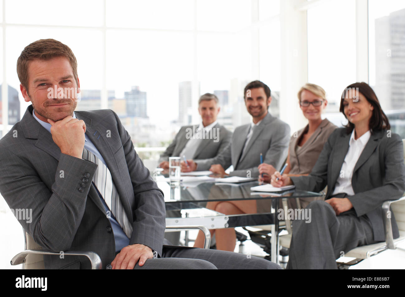 Young man with his partners Stock Photo