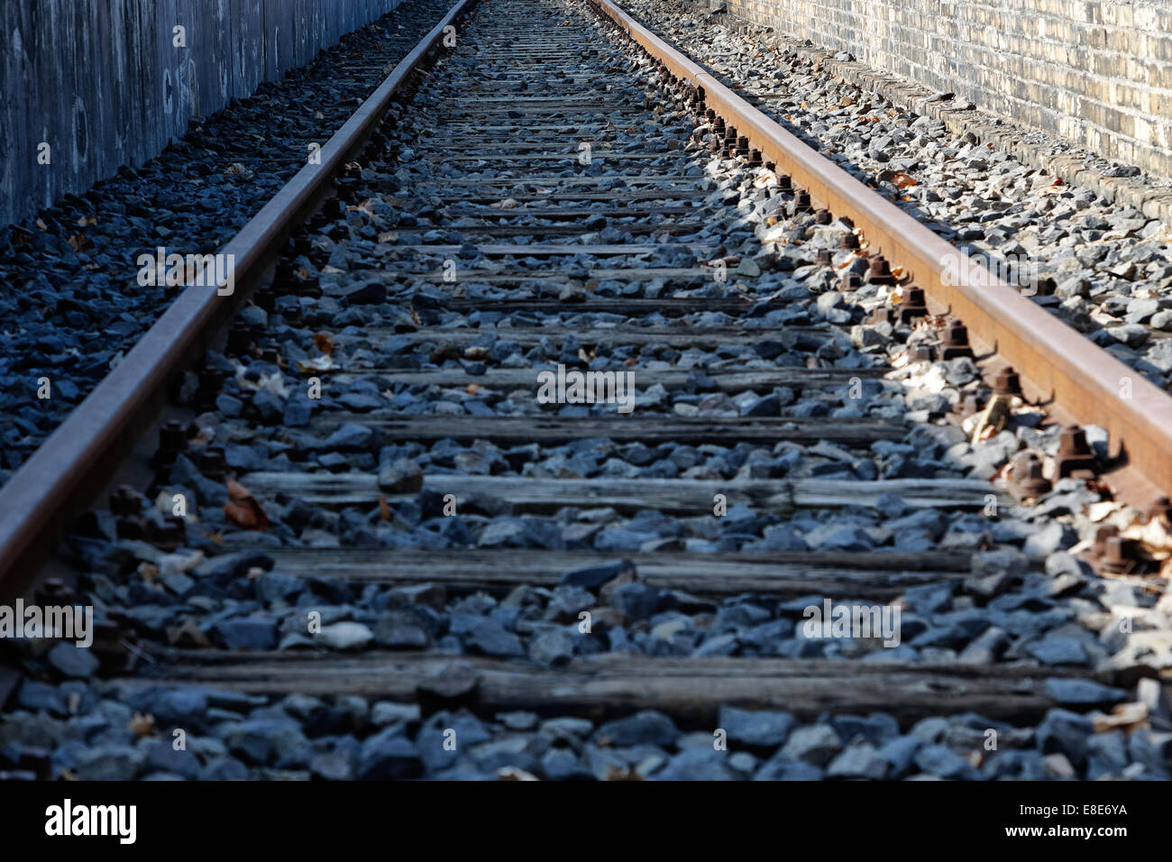Berlin, Germany, the track bed of the Platform 17 memorial at Grunewald station Stock Photo