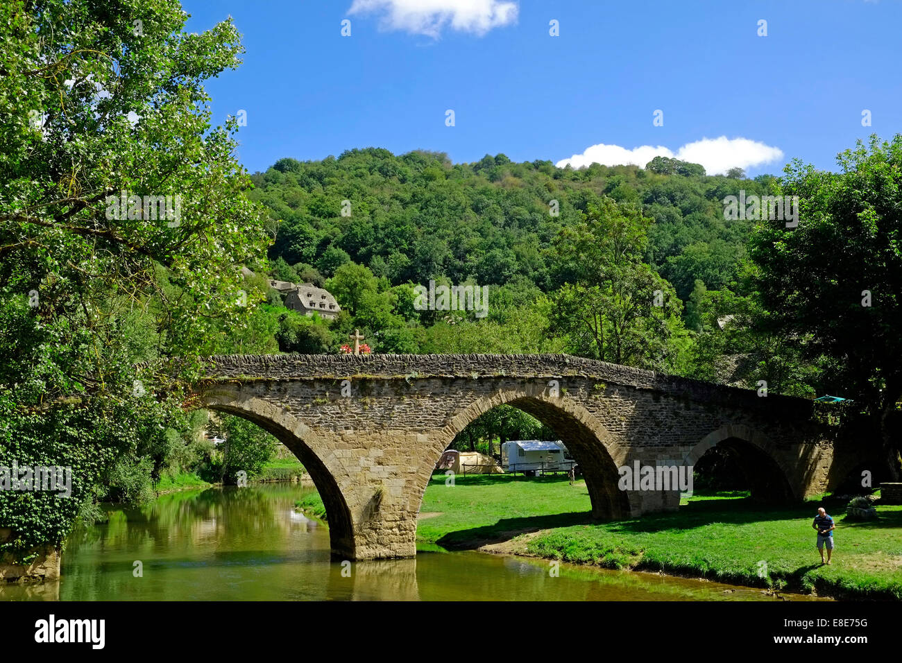River Aveyron Bridge, Village of Belcastel, MidiPyrenees, South West