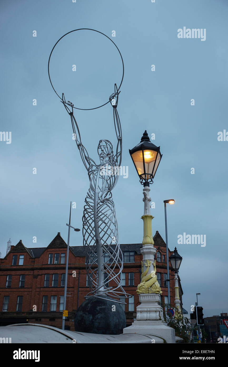 Beacon of Hope sculpture by Andy Scott at Thanksgiving Square Belfast city centre Stock Photo
