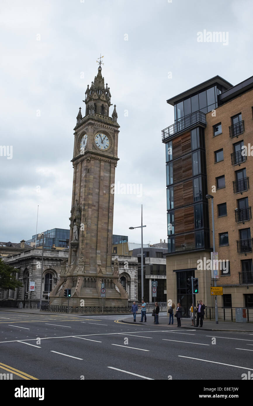 The Albert Memorial Clock Belfast Stock Photo