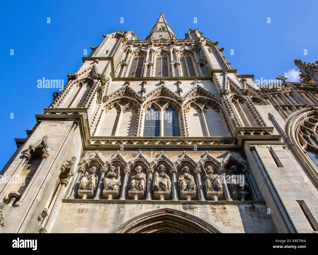Saints gallery above the entrance to St Mary Redcliffe Church Bristol