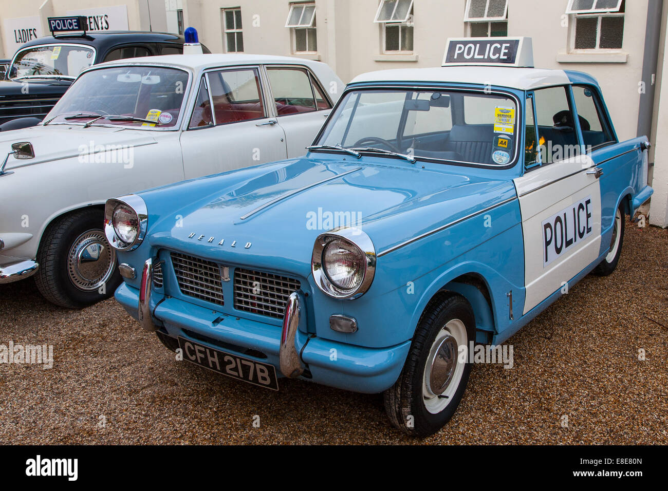 Classic vintage Triumph Herald saloon police car at the Goodwood