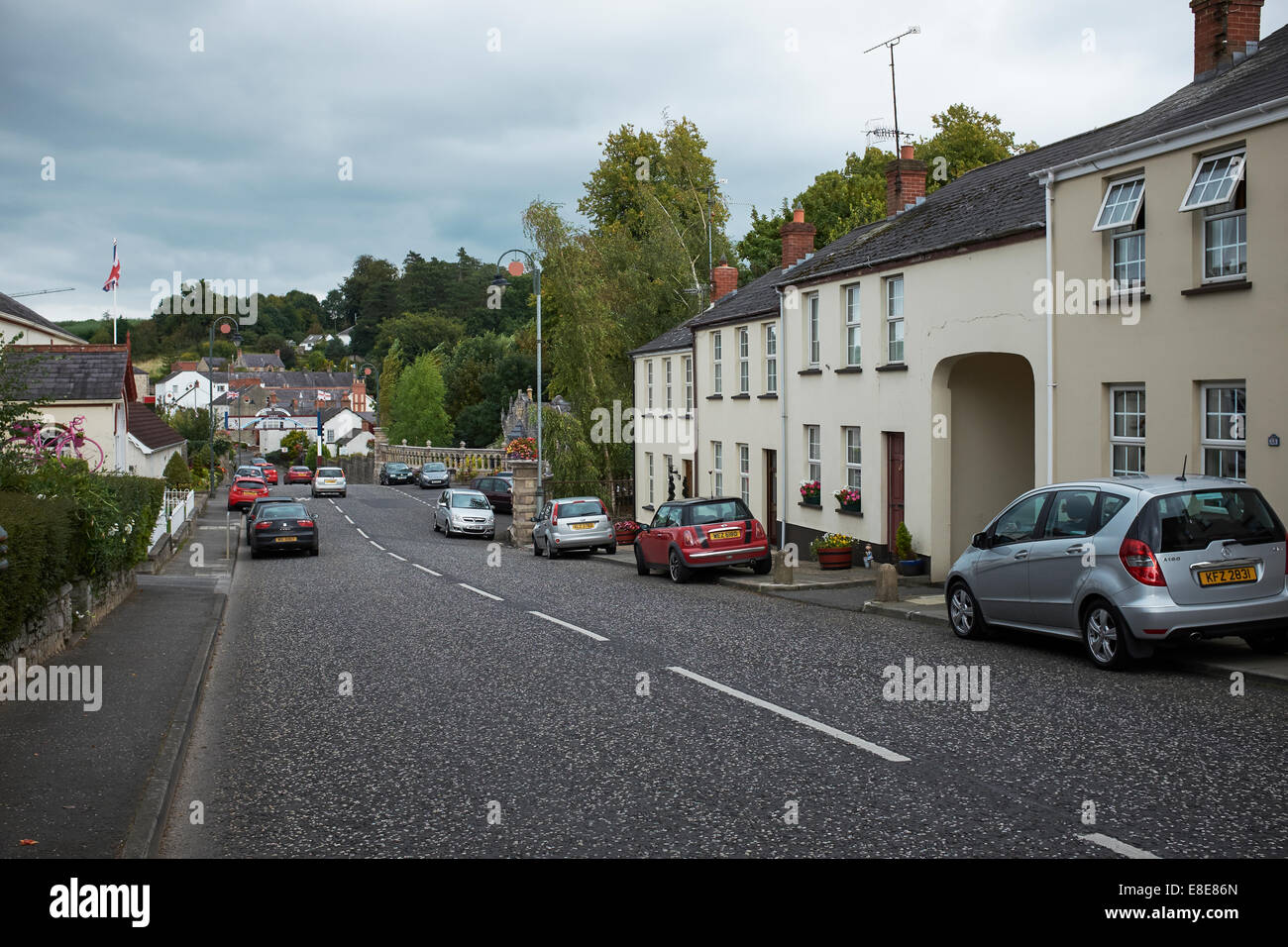 Houses alongside the main road through Loughgall village County Armagh Northern Ireland UK Stock