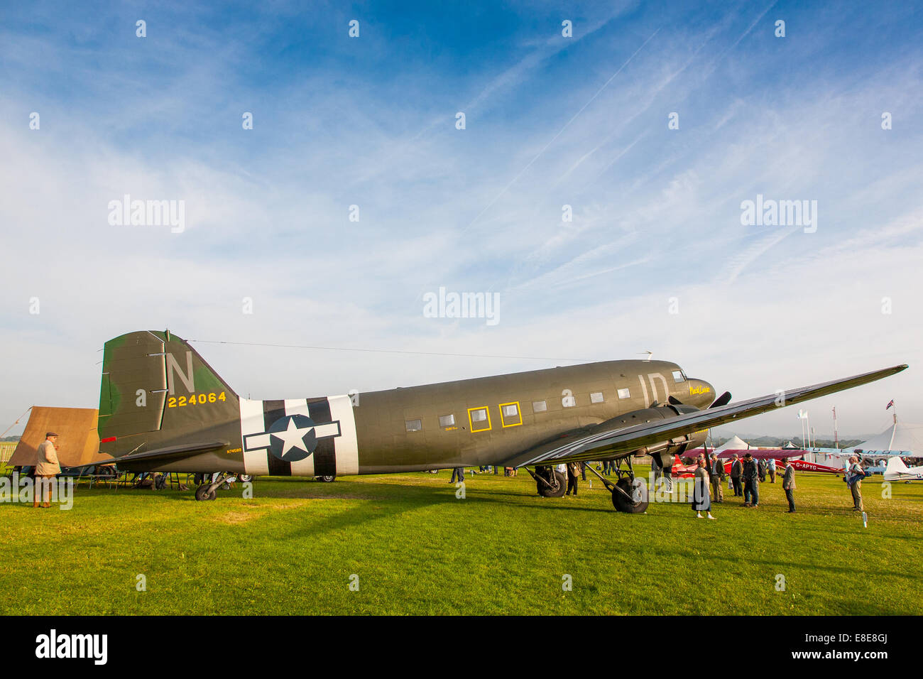 1942 Douglas C-47 Dakota at the  Goodwood Revival 2014, West Sussex, UK Stock Photo