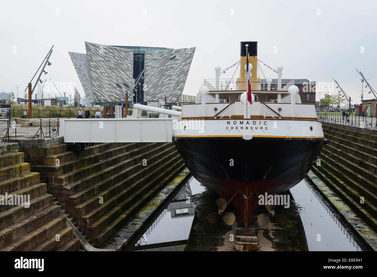 The SS Nomadic and Titanic Belfast museum Northern Ireland UK Stock Photo