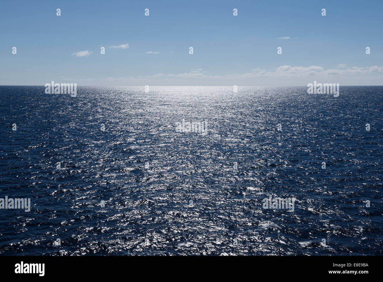 Calm blue sea and horizon Stock Photo