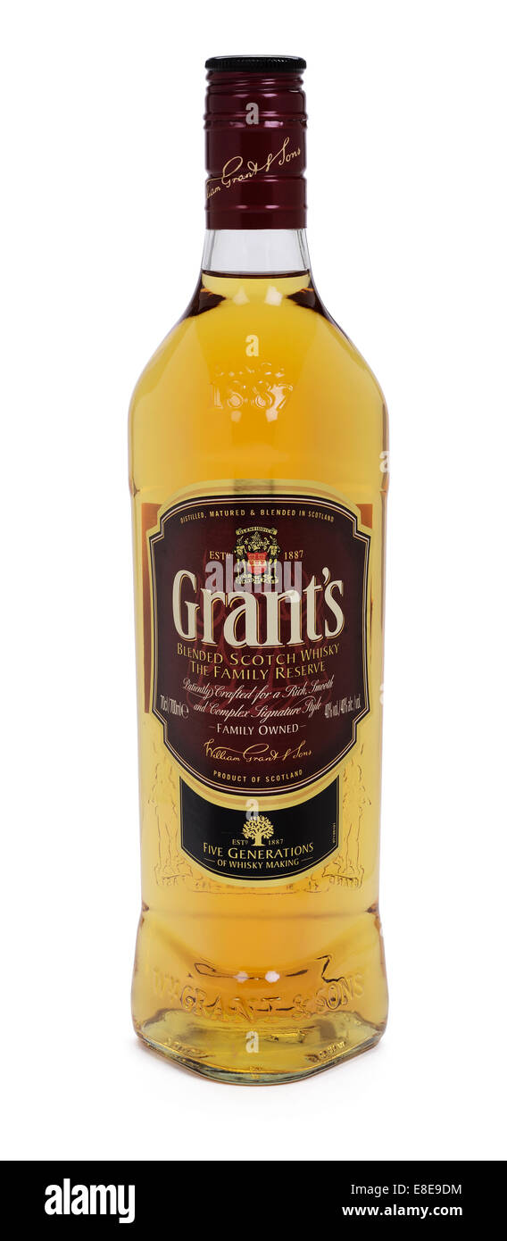 70cl Bottle of Grants Blended Scotch Whisky Stock Photo
