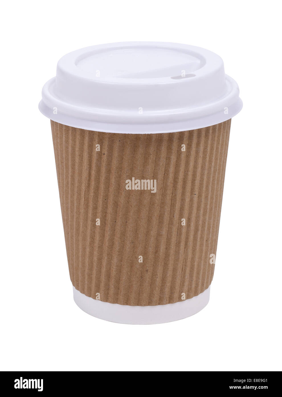 Paper coffee cup with a plastic lid Stock Photo