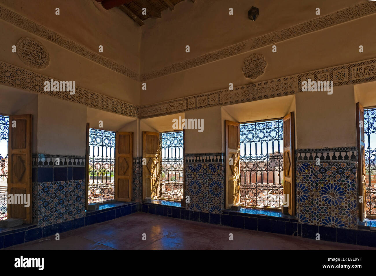 Horizontal interior view of a decorative room in Kasbah Taourirt in ...