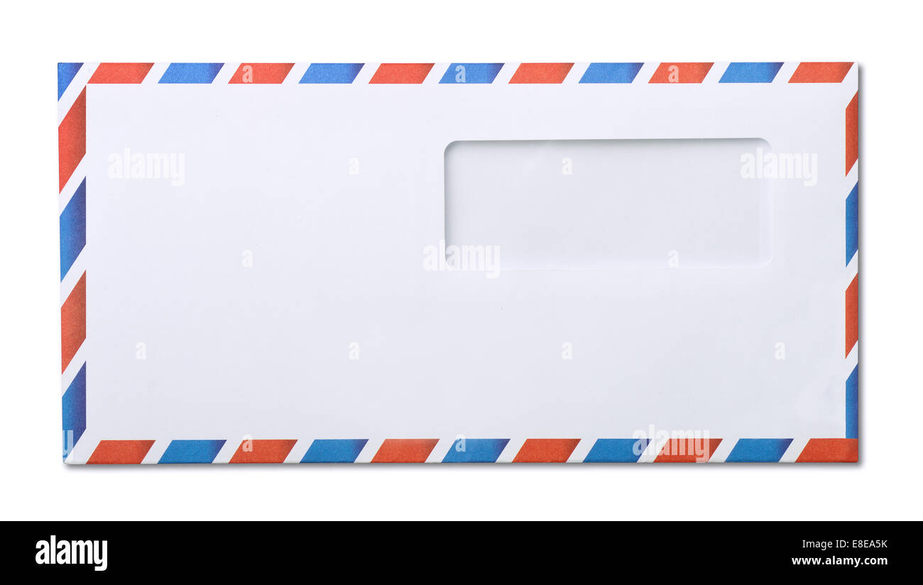 Air mail window envelope isolated on white Stock Photo