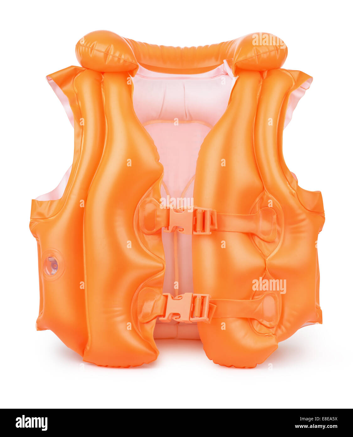 Orange inflatable swim vest isolated on white Stock Photo