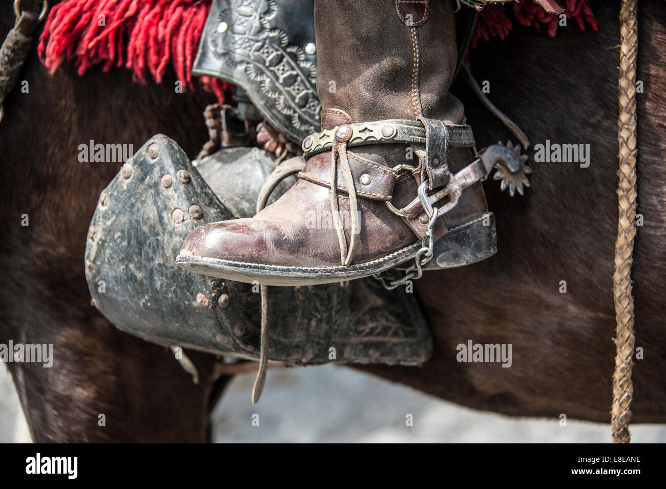 Shoes of guacho, charro, cowboy in Latin America Stock Photo