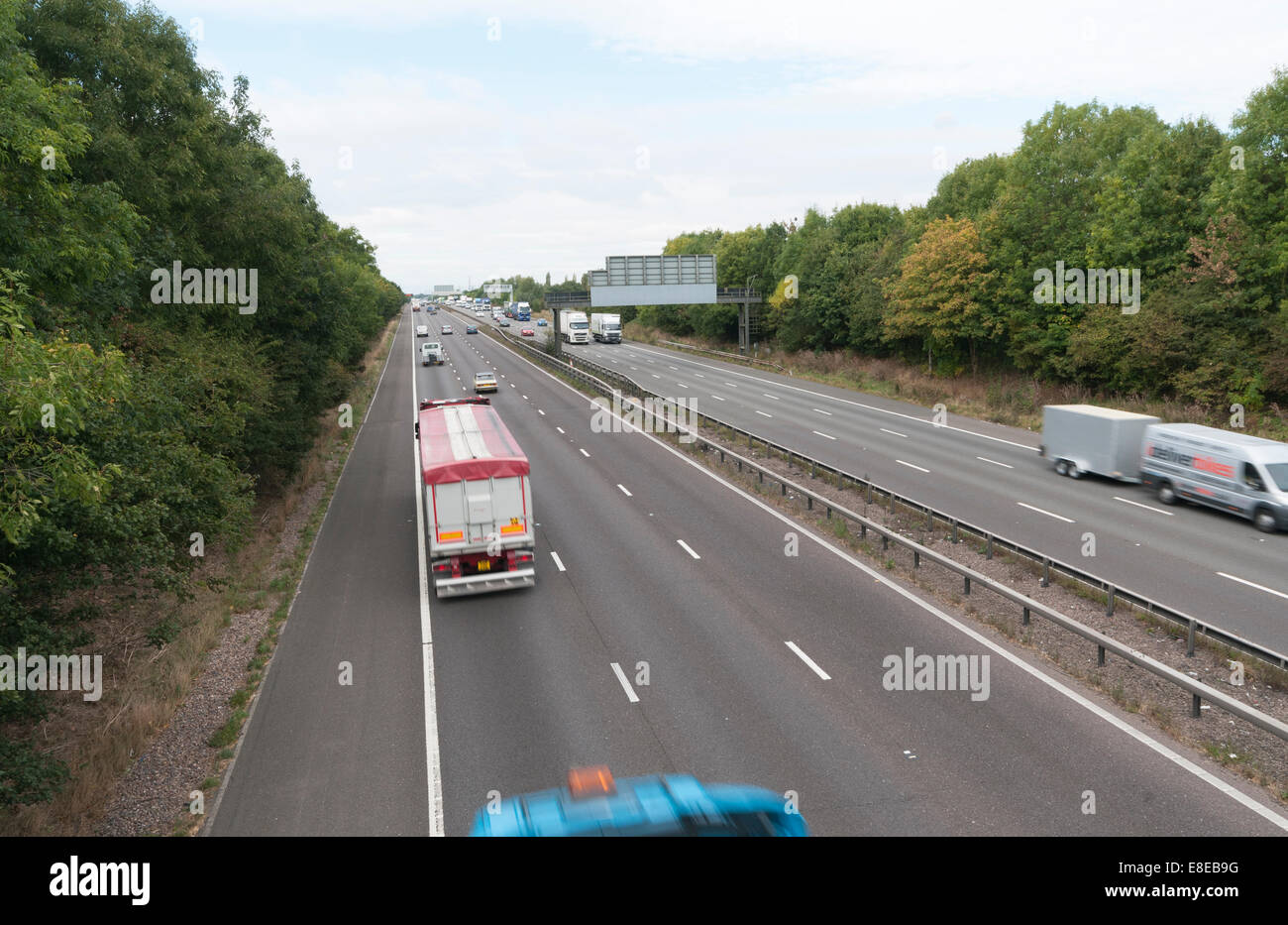 M6 Motorway between junction 2 and 3 looking north Stock Photo