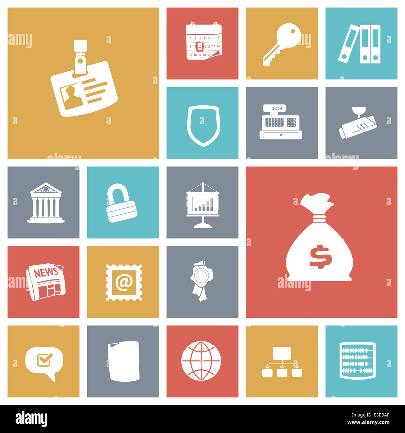Flat design icons for business and finance Stock Photo - Alamy