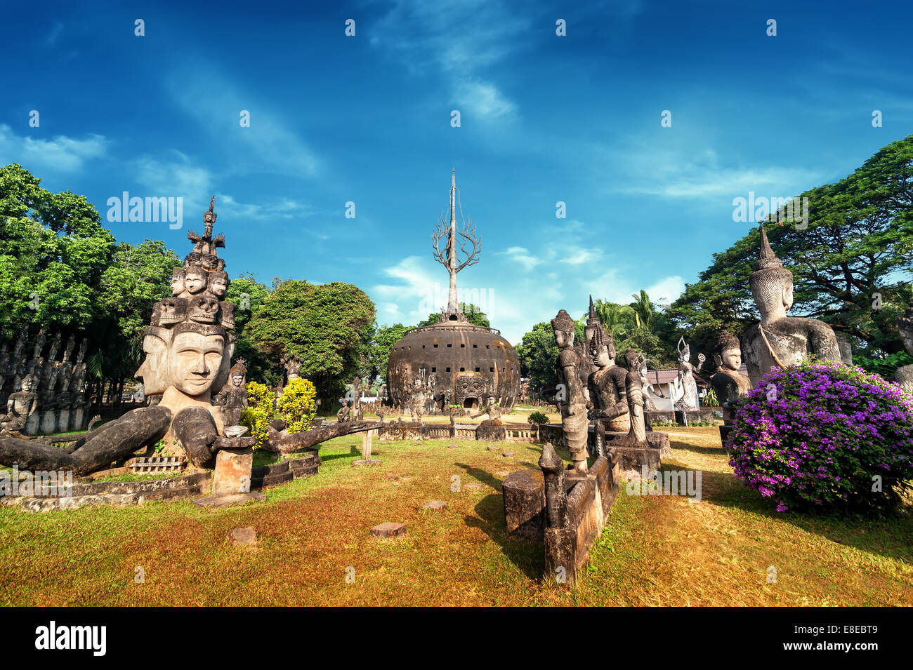 Amazing view of mythology and religious statues at Wat Xieng Khuan Buddha park. Vientiane, Laos Stock Photo
