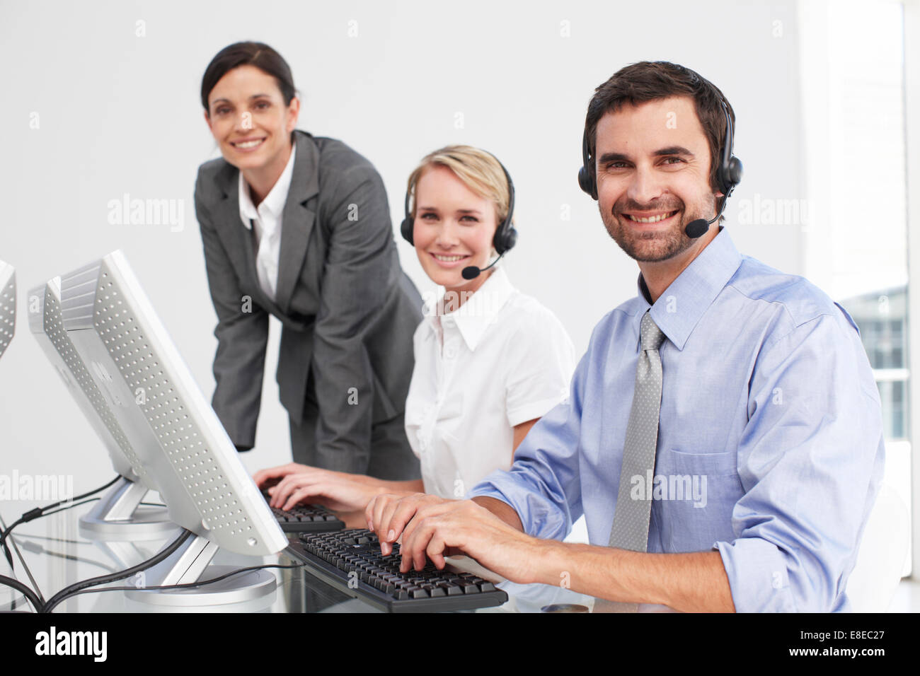 Customer support agents Stock Photo