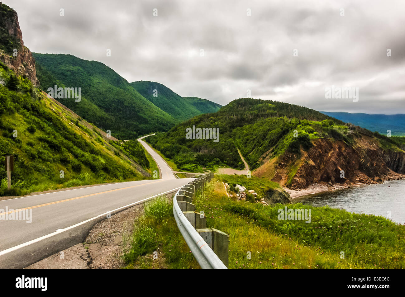 The Cabot Trail Cape Breton Island Nova Scotia Canada. Stock Photo