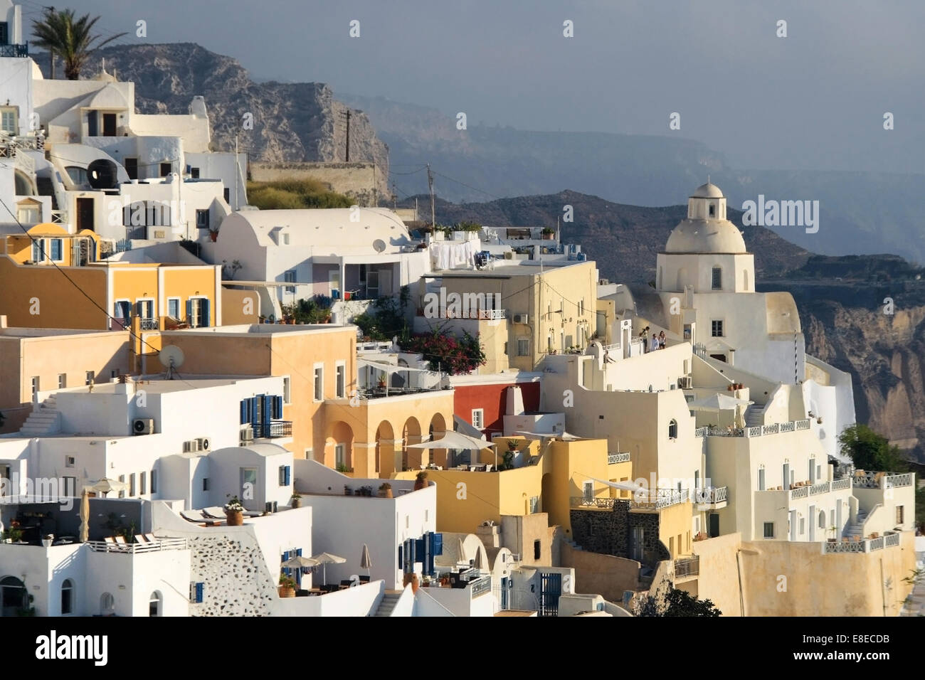 Town of Fira in Santorini, Cyclades Islands, Greece. Stock Photo