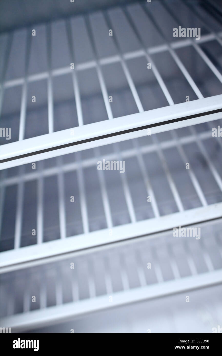 Empty Refrigerator Stock Photo