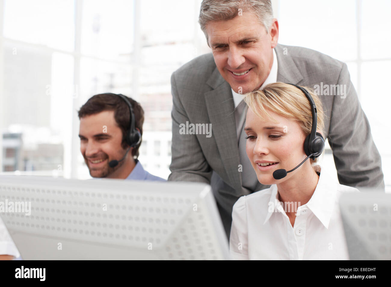 Happy people at work Stock Photo