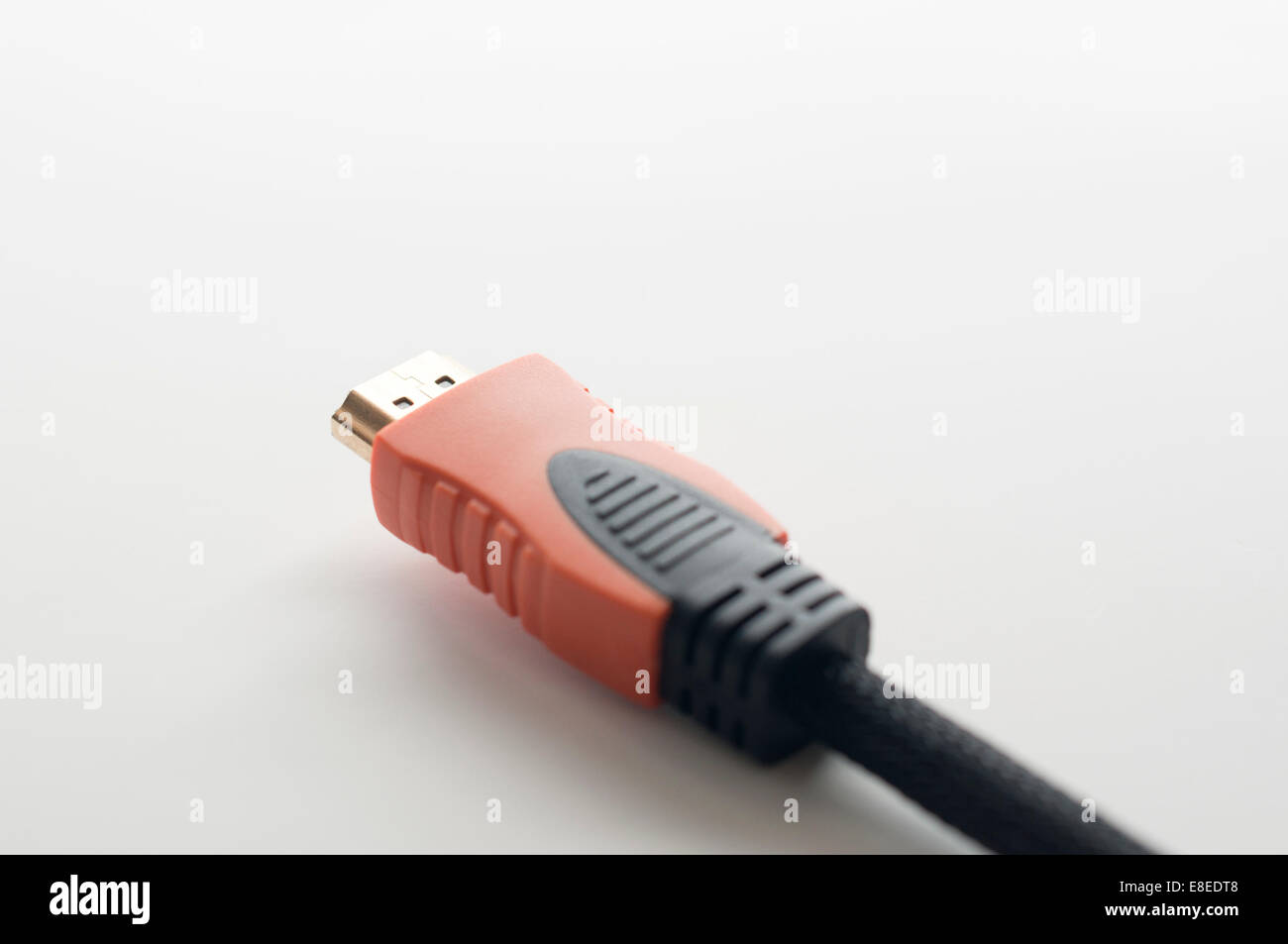 HDMI cable on white background Stock Photo