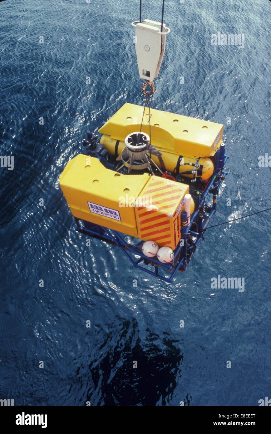 ROV Deployed in North Sea Stock Photo