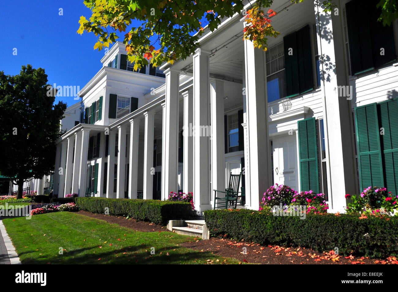 Manchester Village, Vermont:  The Greek Revival luxury Equinox Hotel and Resort is a village landmark established in 1769 * Stock Photo