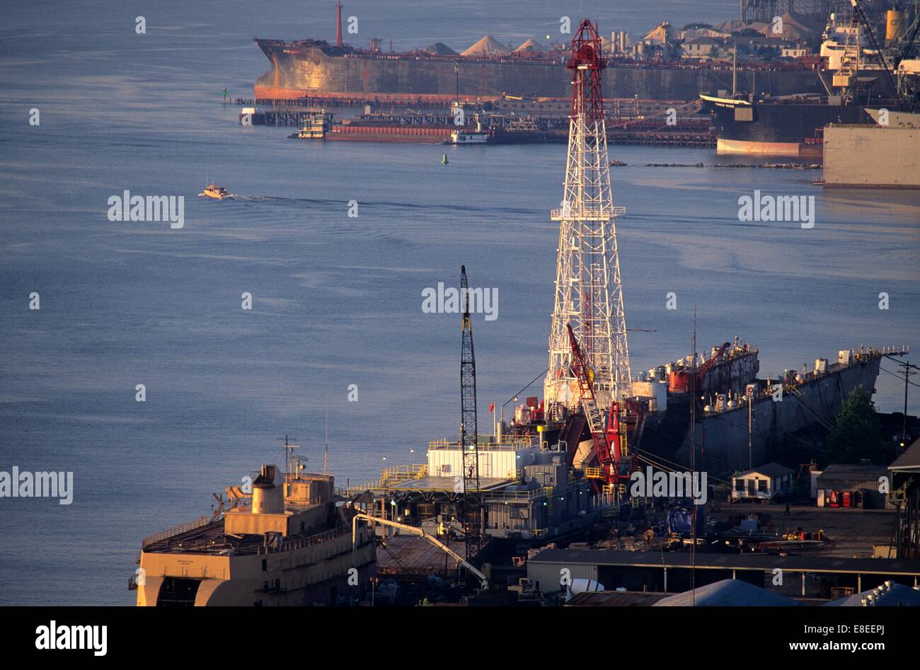 Drillship at Dockside Stock Photo Alamy