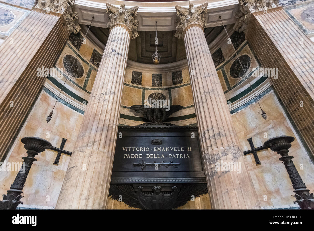 The Tomb of Victor Emanuel II (Vittorio Emanuele II), inside the Pantheon in Rome, Italy Stock Photo